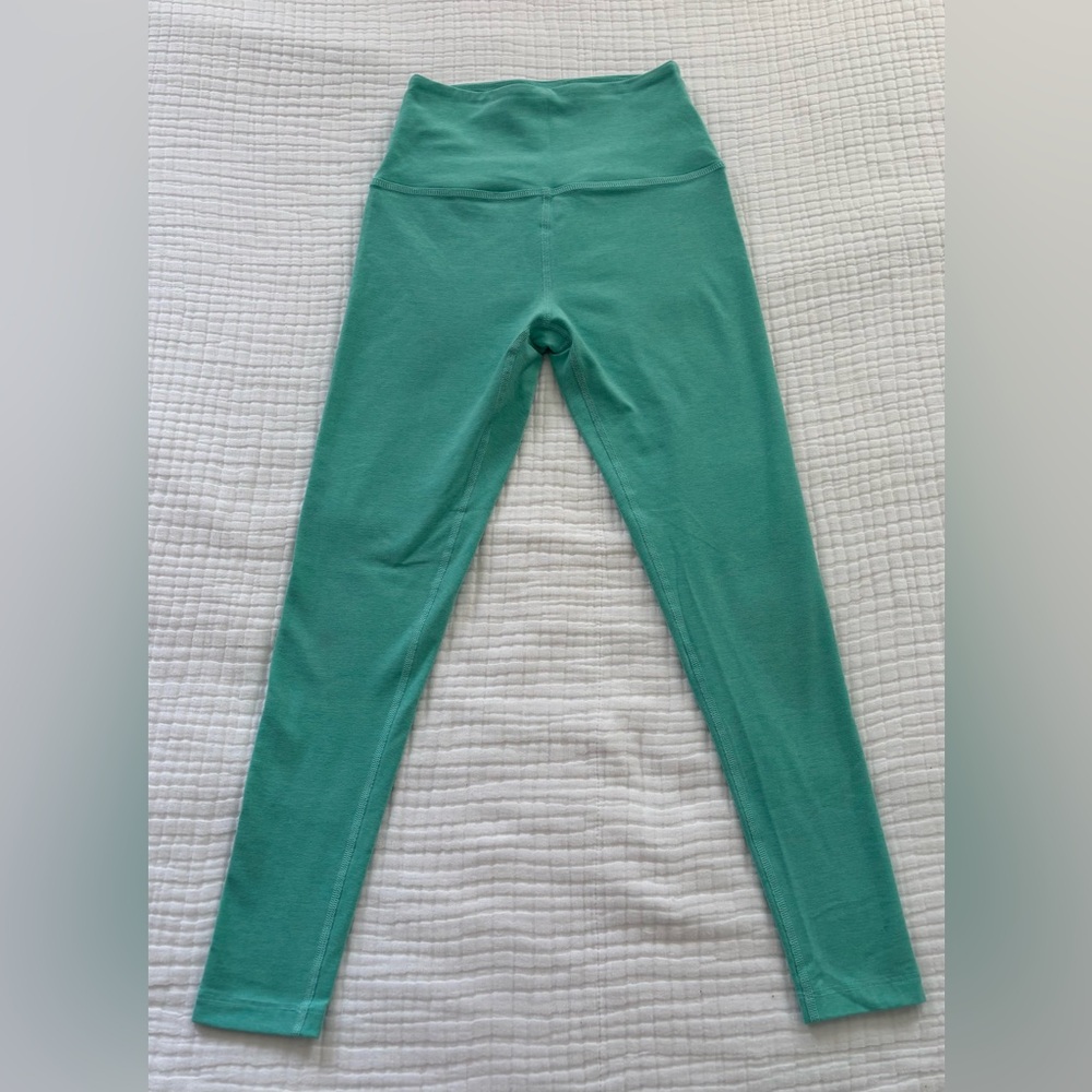 Beyond Yoga Caught in the Midi High Waisted Leggings Aqua Size Small